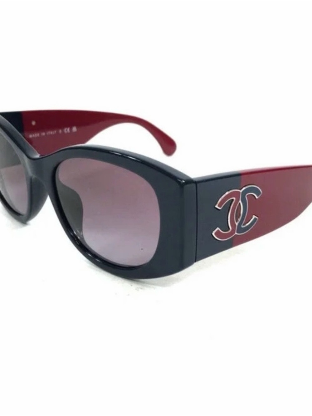 Two-Tone Black and Red Sunglasses